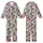 Women's Soft Pink Illustrative White Tiger Hot Pink Rose Deep Green Leaf Pattern Kid Satin Pajamas Set - 1