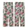 Women's Soft Pink Illustrative White Tiger Hot Pink Rose Deep Green Leaf Pattern Kid Satin Pajamas Set - 3