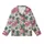 Women's Soft Pink Illustrative White Tiger Hot Pink Rose Deep Green Leaf Pattern Kid Satin Pajamas Set - 2