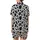 Animal Print Lovers' Bold Black White Organic Cow Pattern with Subtle Light Blue Accents Satin Short-Sleeve Pajamas Set - 3