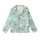 Whimsical Animal Lovers' Aqua Mint Green Geese Pattern with Teal Hats, Bow Ties, Orange Beaks Kid Satin Pajamas Set - 2