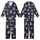 Bear Lovers' Warm Caramel Teddy Bear Pattern, Smiling Waving Sleeping Bears, Deep Navy Blue Kid Satin Pajamas Set - 1