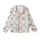 Cat Lovers' Playful Hand-Drawn Cartoon Cat Faces Seamless All-Over Pattern Off-White Gray Tan Pink Kid Satin Pajamas Set - 2