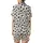 Modern Style Seekers' Bold Black Irregular Splotches & Blobs Organic Pattern on Creamy Off-White Satin Short-Sleeve Pajamas Set - 3