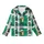 Cute Animal Lovers' Vibrant Green Black Plaid Chibi Cats Dogs Rabbits Umbrella Design Kid Satin Pajamas Set - 2