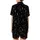 Cat Lovers' Minimalist Black White Outline Celestial Cat Moon Star Pattern Satin Short-Sleeve Pajamas Set - 3