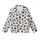 Modern Style Seekers' Bold Black Irregular Splotches & Blobs Organic Pattern on Creamy Off-White Kid Satin Pajamas Set - 2