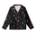 Cat Lovers' Minimalist Black White Outline Celestial Cat Moon Star Pattern Kid Satin Pajamas Set - 2