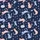 Cat Lovers' Whimsical Flat Graphic Cats Pattern in Light Pink Periwinkle, Deep Navy Blue Background, White Stars MEOW Love Satin Short-Sleeve Pajamas Set - 4