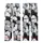 Cat Lovers' Illustrative Whimsical White Blue-Grey Black Tuxedo Cats Seamless All-Over Pattern on Black Kid Satin Pajamas Set - 3