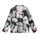 Cat Lovers' Illustrative Whimsical White Blue-Grey Black Tuxedo Cats Seamless All-Over Pattern on Black Kid Satin Pajamas Set - 2