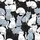 Cat Lovers' Illustrative Whimsical White Blue-Grey Black Tuxedo Cats Seamless All-Over Pattern on Black Kid Satin Pajamas Set - 4