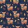 Highland Cow Lovers' Charming Watercolor Fluffy Autumn Plaid Farm Animal Pattern on Deep Navy Satin Short-Sleeve Pajamas Set - 4