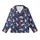 Cat Lovers' Whimsical Flat Graphic Cats Pattern in Light Pink Periwinkle, Deep Navy Blue Background, White Stars MEOW Love Kid Satin Pajamas Set - 2