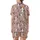 Cow Lovers' Whimsical Illustrative Holstein Cow Faces & Muted Floral Pattern on Soft Dusty Rose Satin Short-Sleeve Pajamas Set - 3