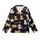 Cat Lovers' Adorable Seamless All-Over Black Background Whimsical White Tan Cartoon Cats & 'Cute Cat' Script Pattern Kid Satin Pajamas Set - 2
