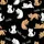 Cat Lovers' Adorable Seamless All-Over Black Background Whimsical White Tan Cartoon Cats & 'Cute Cat' Script Pattern Kid Satin Pajamas Set - 4