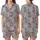 Whimsical Animal Lovers' Heather Grey Hand-Drawn Fluffy Highland Cow Flower Crown Fuchsia Pink Red Pattern Satin Short-Sleeve Pajamas Set - 1