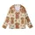 Festive Animal Lovers' Cozy Painterly Brown Golden Highland Cow Christmas Wreath Red Plaid Pattern Kid Satin Pajamas Set - 2