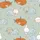 Baby Animal Lovers' Whimsical Illustrative Sleeping Baby Animals Pale Sage Green Pattern: Cow, Bear, Lamb, Bunny in Blue Checkered Pajamas Satin Short-Sleeve Pajamas Set - 4