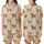 Highland Cow Lovers' Whimsical Watercolor Highland Cow Calf All-Over Pattern with Pink Roses, Sage Leaves, Cream Background Satin Short-Sleeve Pajamas Set - 1