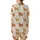 Highland Cow Lovers' Whimsical Watercolor Highland Cow Calf All-Over Pattern with Pink Roses, Sage Leaves, Cream Background Satin Short-Sleeve Pajamas Set - 3