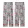 Whimsical Animal Lovers' Heather Grey Hand-Drawn Fluffy Highland Cow Flower Crown Fuchsia Pink Red Pattern Kid Satin Pajamas Set - 3