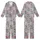 Whimsical Animal Lovers' Heather Grey Hand-Drawn Fluffy Highland Cow Flower Crown Fuchsia Pink Red Pattern Kid Satin Pajamas Set - 1