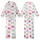Highland Cow Fans' Whimsical Hand-Drawn Seamless Pattern Block Print Fuchsia Peach Mint Sky Blue Kid Satin Pajamas Set - 1