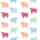 Highland Cow Fans' Whimsical Hand-Drawn Seamless Pattern Block Print Fuchsia Peach Mint Sky Blue Kid Satin Pajamas Set - 4