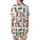 Western Style Lovers' Hand-Drawn Cowboy Boot Pattern Pink Teal Terracotta Hues Satin Short-Sleeve Pajamas Set - 3