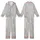 Whimsical Cat Lovers' Pastel Celestial Cats Moon Stars Planets Soft Grey Pattern Kid Satin Pajamas Set - 1