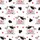 Cow Lovers' Whimsical Cartoon Cow Faces Pattern, White with Pink Noses, Orange Horns, Pink Bows, Pink Hearts, Light Pink Stripes Satin Pajamas Set - 4