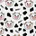 Animal Lovers' Whimsical Cartoon Cow Faces Pink Snouts Black Spots 'MOO~' White Pattern Satin Pajamas Set - 4