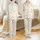 Kids' Whimsical Cartoon Farm Animals All-Over Print Pastel Pink Pigs, Grey Sheep, Yellow Ducks on Light Cream Satin Pajamas Set - 1