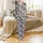 Cow Lovers' Playful Illustrative Cartoon Cows Black White Pink Scattered Spot Pattern with 'MILK' Text Satin Pajamas Set - 2