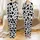 Animal Lovers' Whimsical Black & White Organic Cow Spot Pattern with Charming Cartoon Cows Satin Pajamas Set - 1