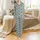 Southwestern Style Adorers' Whimsical Cartoon Donkey Muted Teal & Brown Desert Pattern with Cacti Satin Pajamas Set - 2