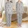 Women's Illustrative Metallic Silver-Grey Cowboy Boots Floral Pattern Muted Rose Pink Peach Sage Green Satin Pajamas Set - 1