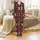 Western Lifestyle Deep Red Green Buffalo Plaid Cowboy Boots Gold Star Snowflake Pattern Satin Pajamas Set - 2