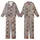 Highland Cow Lovers' Whimsical Shaggy Brown Cow Red Pink Floral Crown Heather Grey Print Kid Satin Pajamas Set - 1