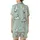 Cat Lovers' Whimsical Hand-Drawn White Cartoon Cats Light Mint Green Pattern Fish Bones Paw Prints Satin Short-Sleeve Pajamas Set - 3