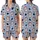 Cute Animal Lovers' Whimsical Cartoon Cow Seamless Repeat Light Periwinkle Blue Pink Bows Black Spots Luck Pattern Satin Short-Sleeve Pajamas Set - 1