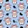 Cute Animal Lovers' Whimsical Cartoon Cow Seamless Repeat Light Periwinkle Blue Pink Bows Black Spots Luck Pattern Satin Short-Sleeve Pajamas Set - 4