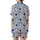 Cute Animal Lovers' Whimsical Cartoon Cow Seamless Repeat Light Periwinkle Blue Pink Bows Black Spots Luck Pattern Satin Short-Sleeve Pajamas Set - 3