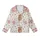 Highland Cow Lovers' Whimsical Watercolor Shaggy Brown Cow Dusty Rose Peach Yellow Green Floral Pattern Kid Satin Pajamas Set - 2