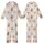 Highland Cow Lovers' Whimsical Watercolor Shaggy Brown Cow Dusty Rose Peach Yellow Green Floral Pattern Kid Satin Pajamas Set - 1