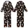 Cow Lovers' Whimsical Brown Tan Cows Red Bows Sassy White Text Black Seamless Pattern Kid Satin Pajamas Set - 1
