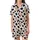 Whimsical Style Lovers' Black White Cow Spot Pattern with Cute Flat Cartoon Cows and Playful Brown "Moo" Text Satin Short-Sleeve Pajamas Set - 2