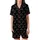 Cat Lovers' Whimsical Flat Illustrative Smiling Cat Faces Black White Pink Pattern Satin Short-Sleeve Pajamas Set - 2